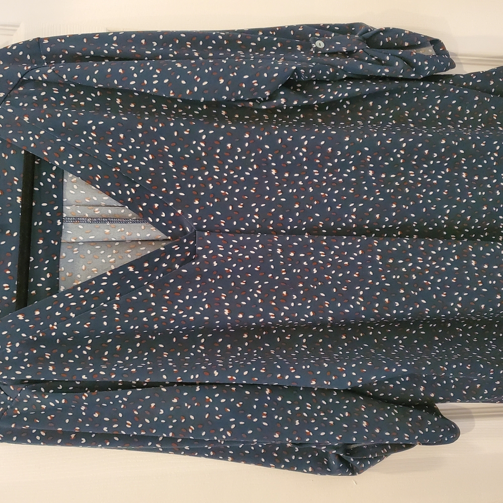 Beacon Blue and White Polka Dot Blouse
